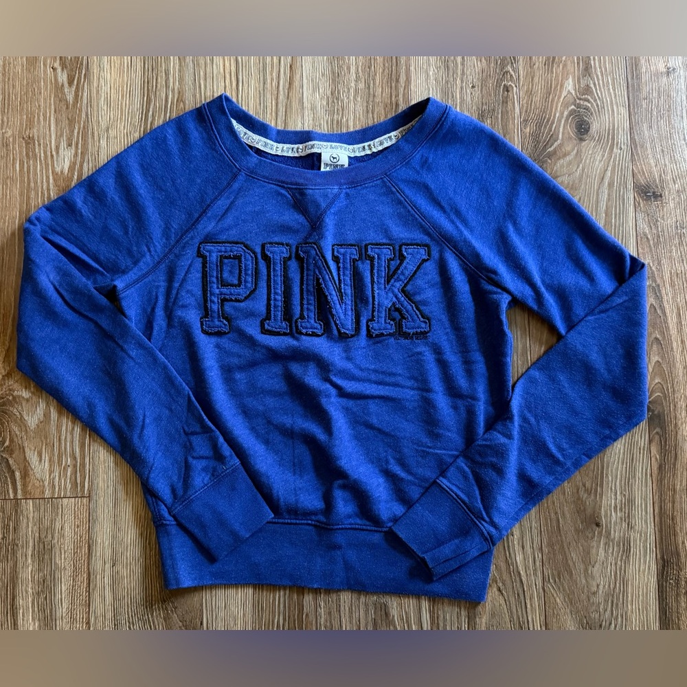 PINK Victoria's Secret Royal Blue Crewneck Sweater